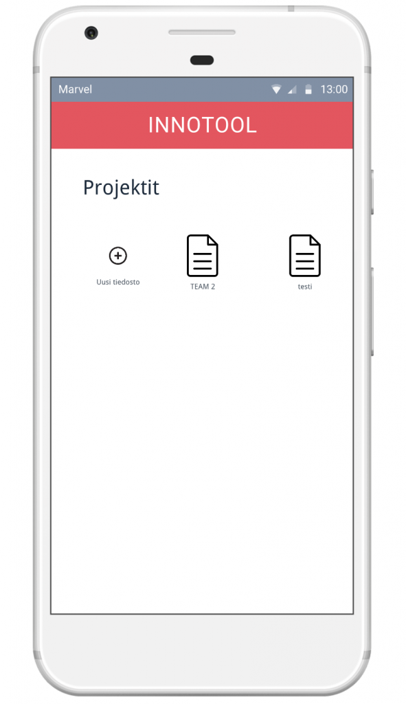 Innotool's start a new project -page
